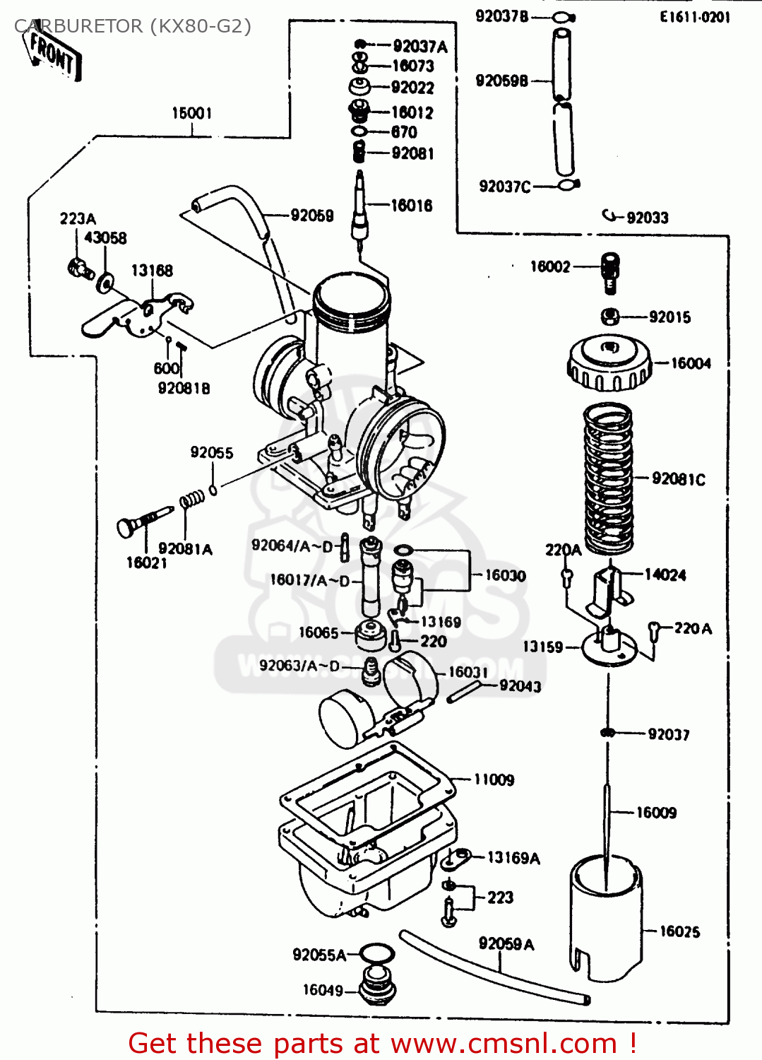 CARBURETOR (KX80-G2) KX80-G2 1987 AL UR