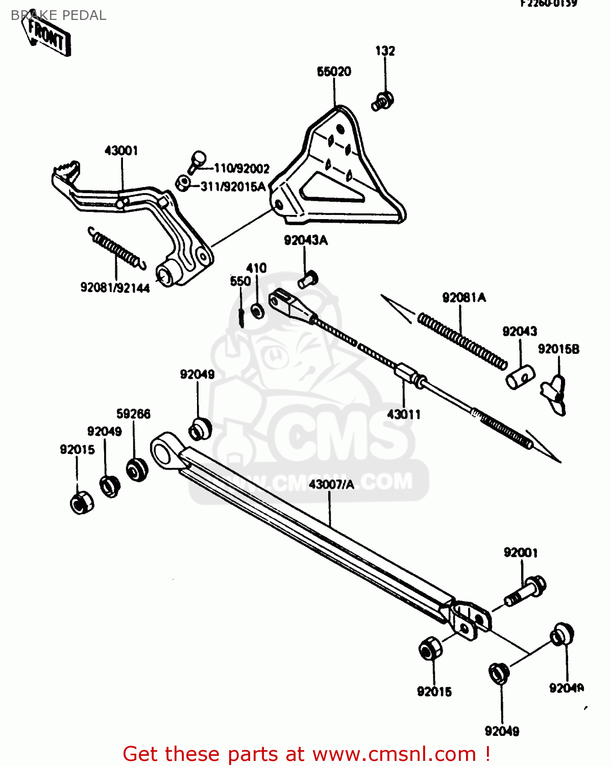 BRAKE PEDAL KX80-G2 1987 AL UR