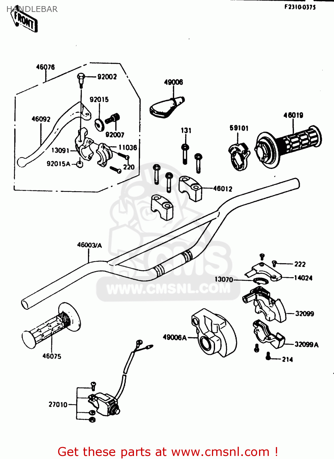 HANDLEBAR KX80-G2 1987 AL UR