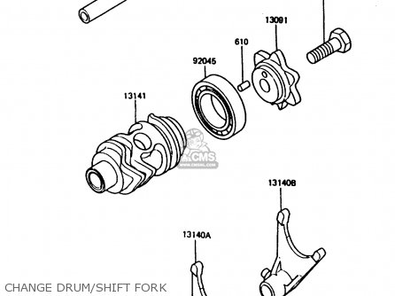 CHANGE DRUM/SHIFT FORK - KX80-G2 1987 AL UR