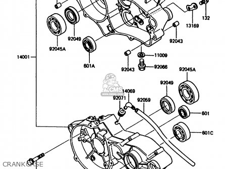 CRANKCASE - KX80-G2 1987 AL UR