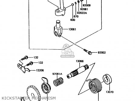 KICKSTARTER MECHANISM - KX80-G2 1987 AL UR