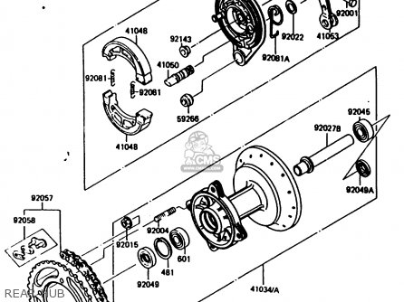 REAR HUB - KX80-G2 1987 AL UR