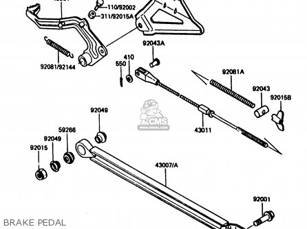BRAKE PEDAL - KX80-G2 1987 AL UR