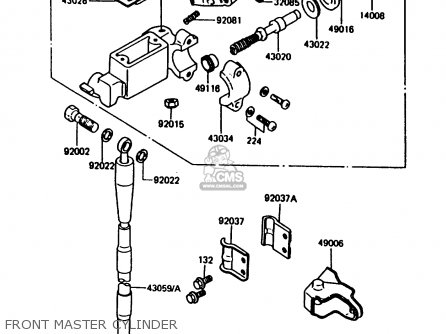 FRONT MASTER CYLINDER - KX80-G2 1987 AL UR