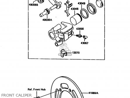 FRONT CALIPER - KX80-G2 1987 AL UR