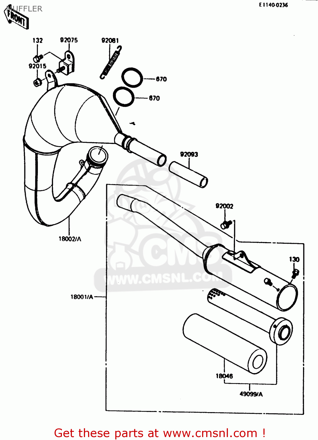 MUFFLER KX80-H1 1986 WEST GERMANY