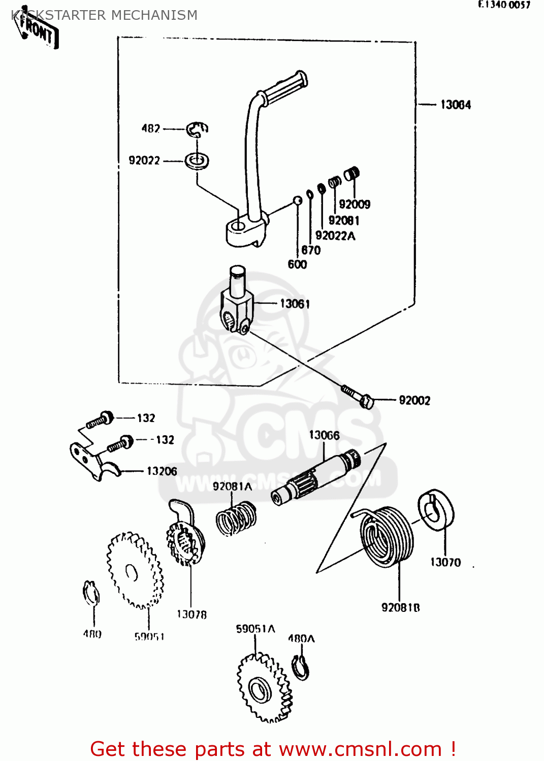 KICKSTARTER MECHANISM KX80-H1 1986 WEST GERMANY