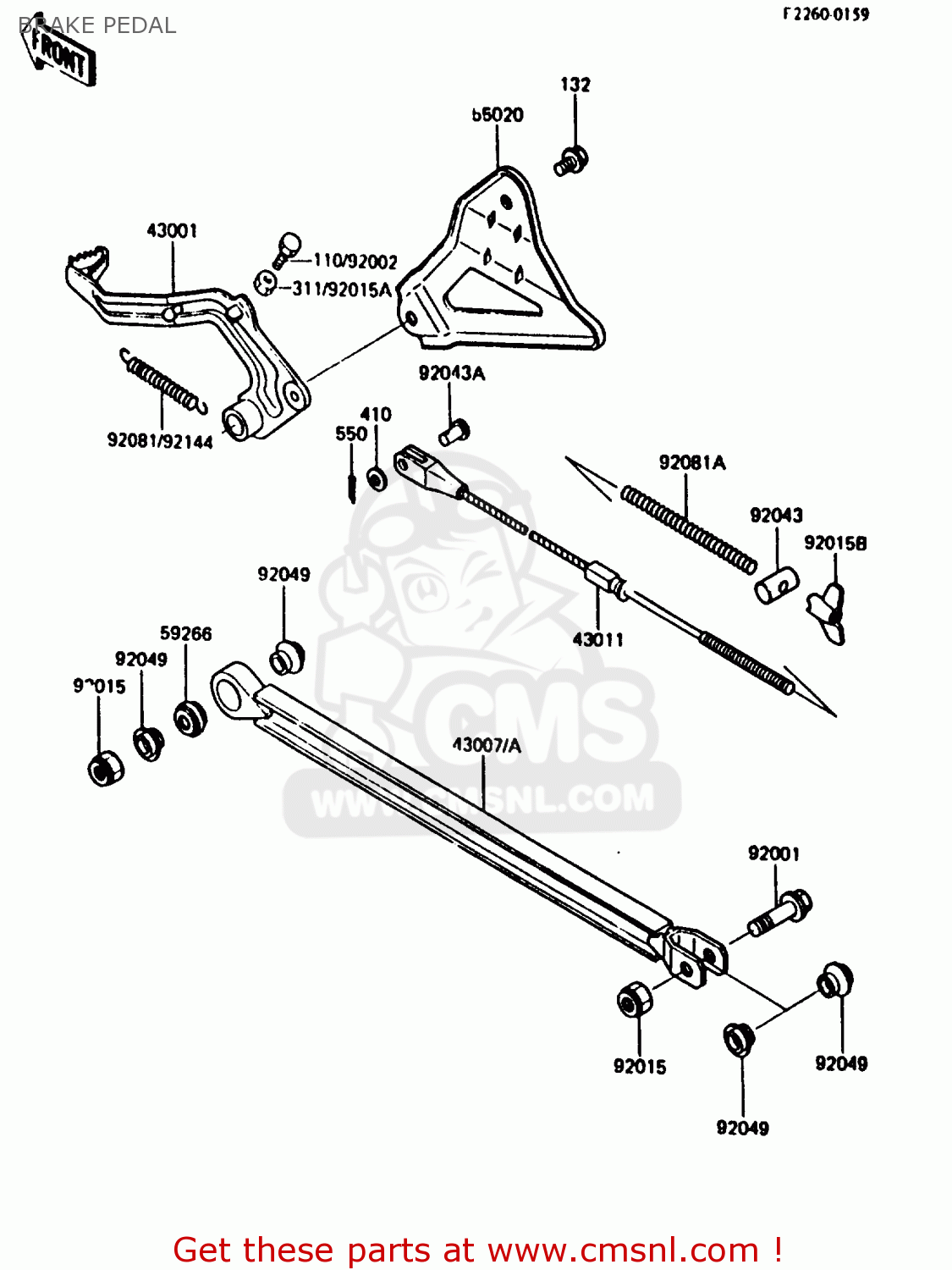 BRAKE PEDAL KX80-H1 1986 WEST GERMANY