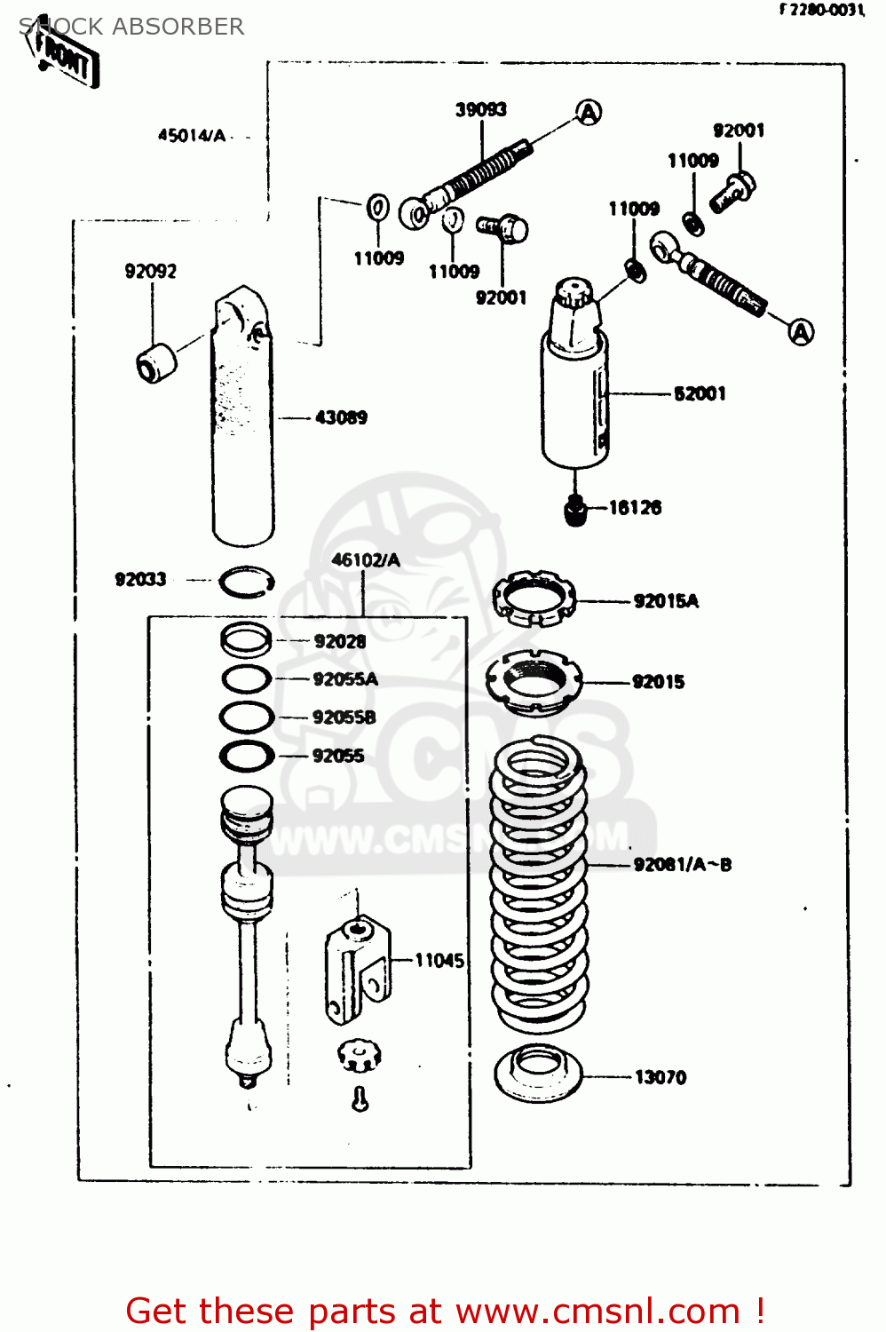 SHOCK ABSORBER KX80-H1 1986 WEST GERMANY