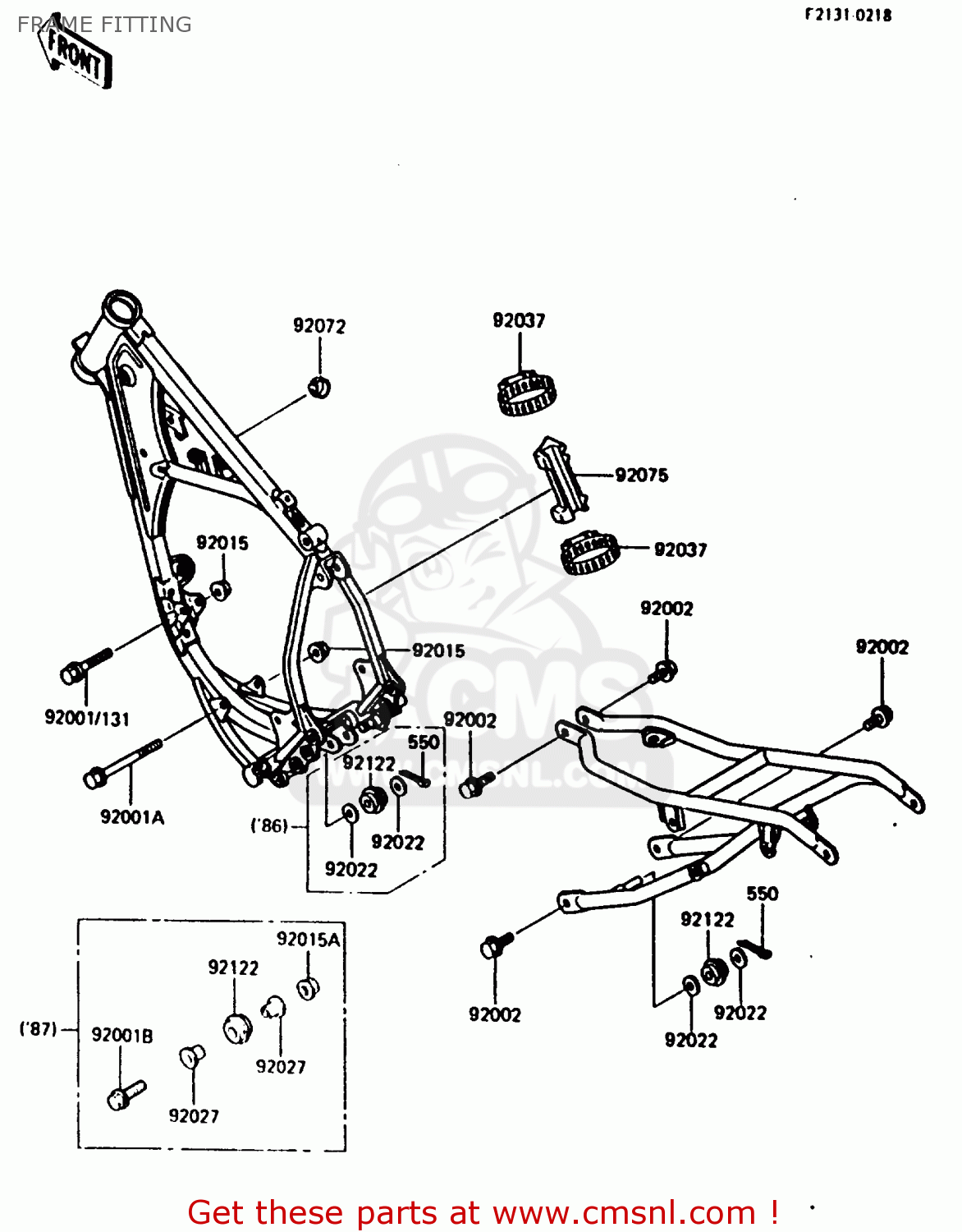 FRAME FITTING KX80-H1 1986 WEST GERMANY