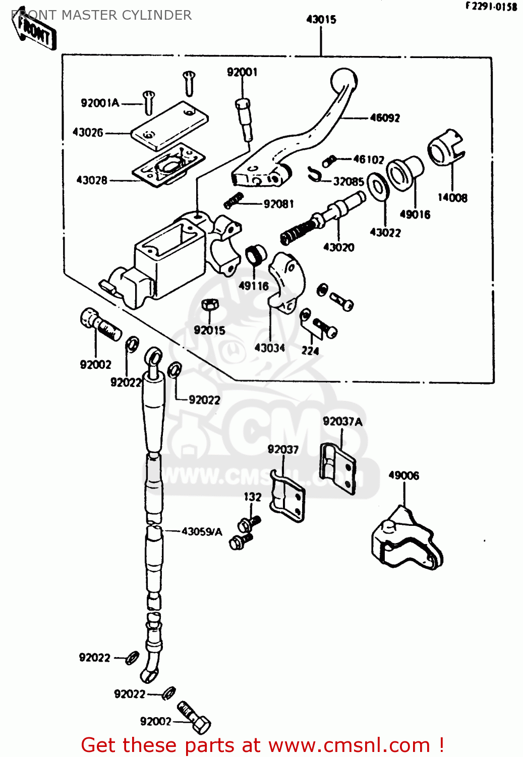 FRONT MASTER CYLINDER KX80-H1 1986 WEST GERMANY