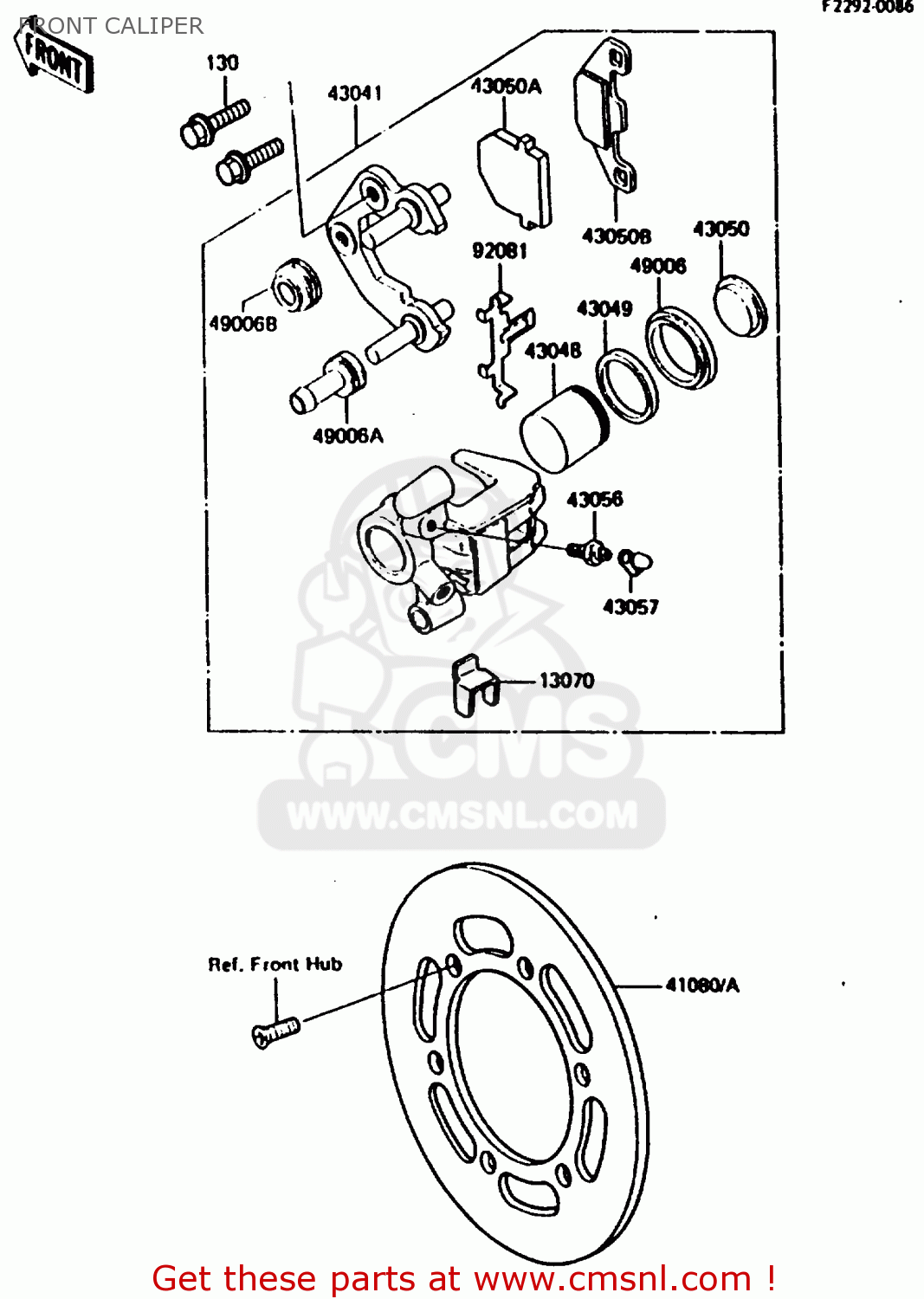 FRONT CALIPER KX80-H1 1986 WEST GERMANY