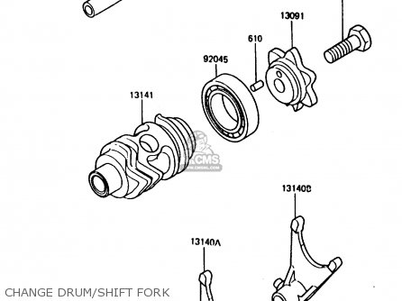 CHANGE DRUM/SHIFT FORK - KX80-H1 1986 WEST GERMANY