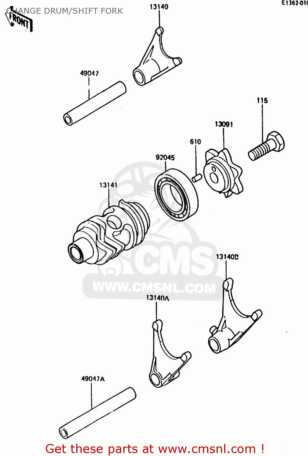 CHANGE DRUM/SHIFT FORK KX80-H2 1987 WEST GERMANY