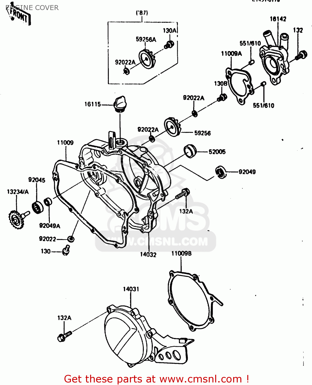 ENGINE COVER KX80-H2 1987 WEST GERMANY