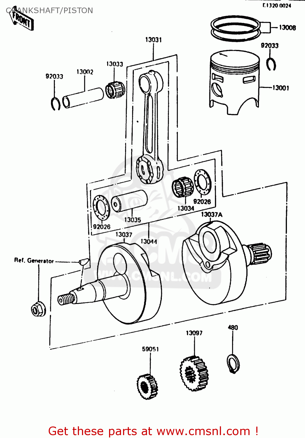 CRANKSHAFT/PISTON KX80-H2 1987 WEST GERMANY