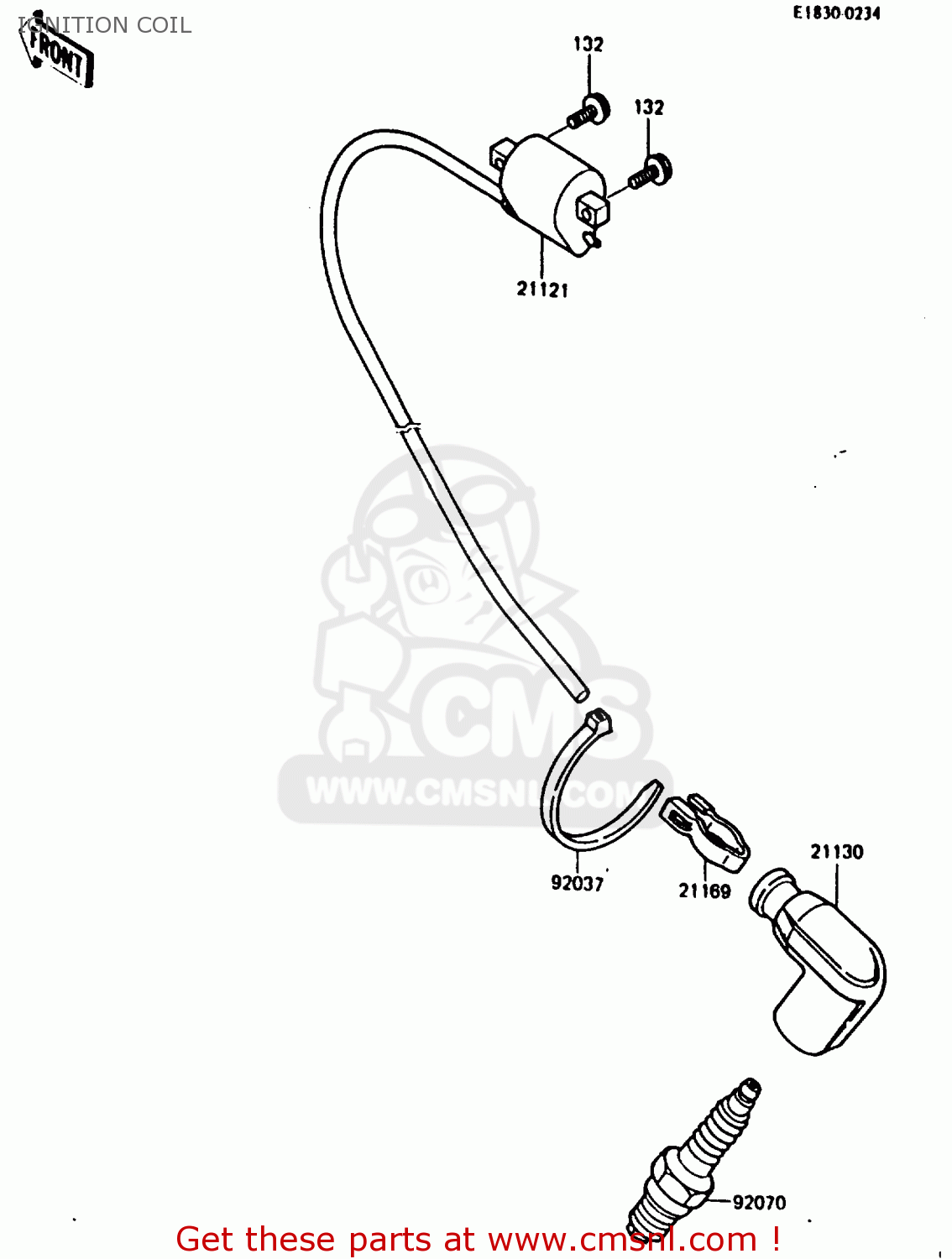 IGNITION COIL KX80-H2 1987 WEST GERMANY