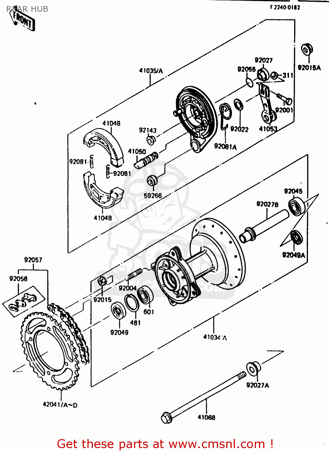 REAR HUB KX80-H2 1987 WEST GERMANY
