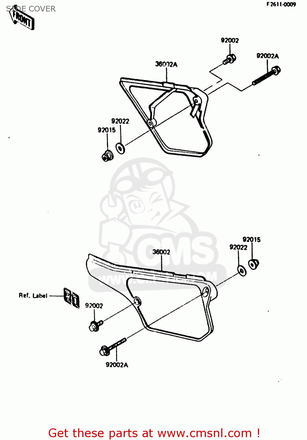 SIDE COVER KX80-H2 1987 WEST GERMANY
