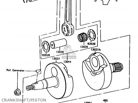 CRANKSHAFT/PISTON - KX80-H2 1987 WEST GERMANY