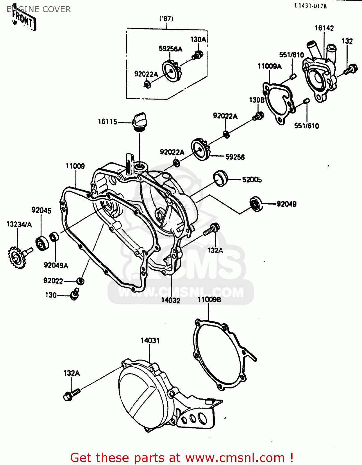 ENGINE COVER KX80-J1 1986 UNITED KINGDOM AL