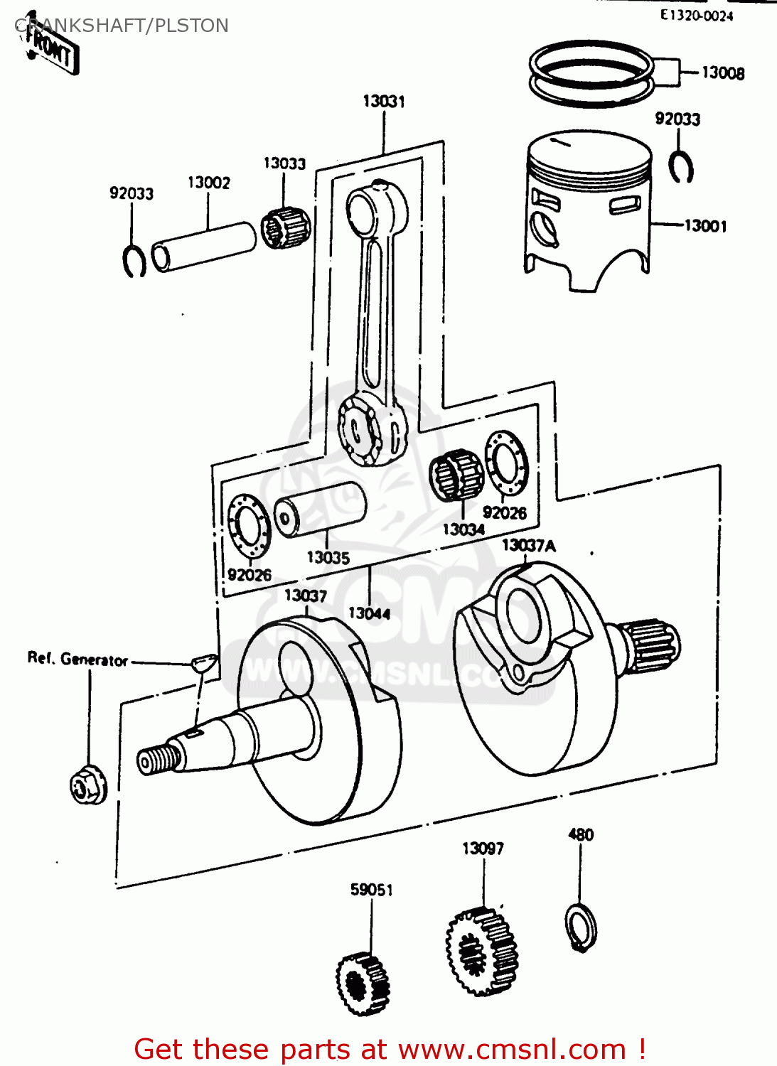 CRANKSHAFT/PLSTON KX80-J1 1986 UNITED KINGDOM AL