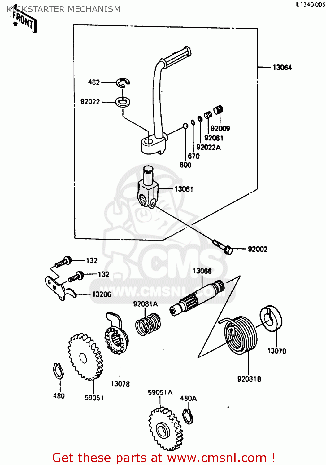 KICKSTARTER MECHANISM KX80-J1 1986 UNITED KINGDOM AL
