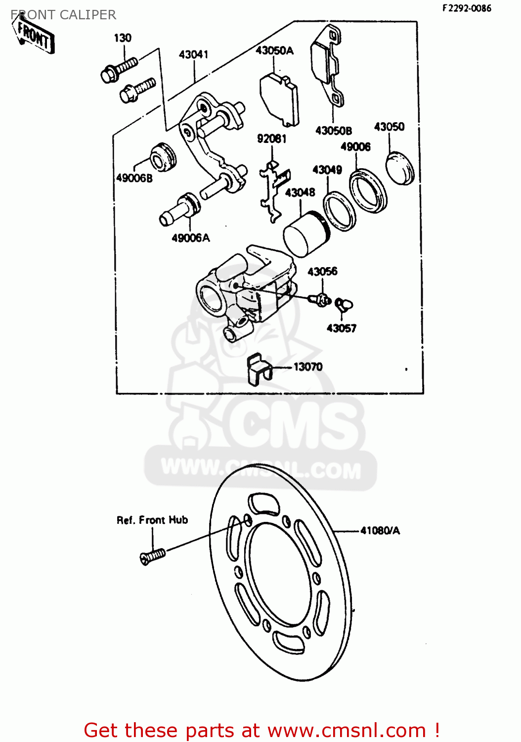 FRONT CALIPER KX80-J1 1986 UNITED KINGDOM AL