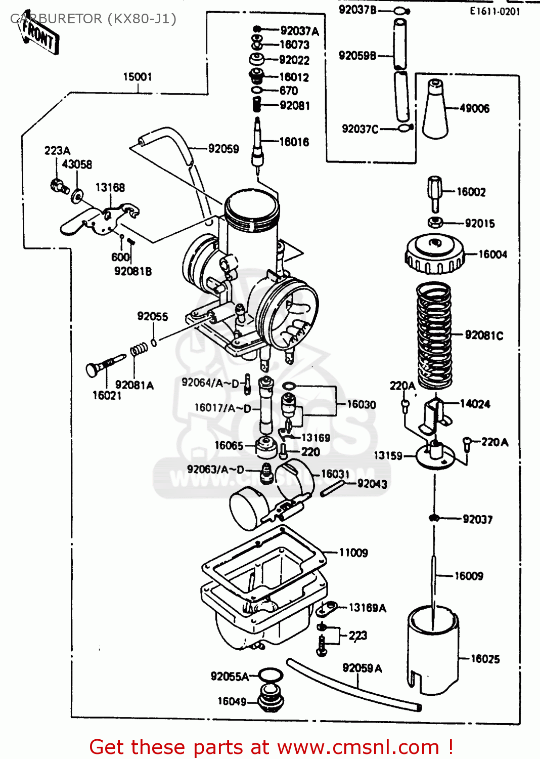 CARBURETOR (KX80-J1) KX80-J2 1987 UNITED KINGDOM