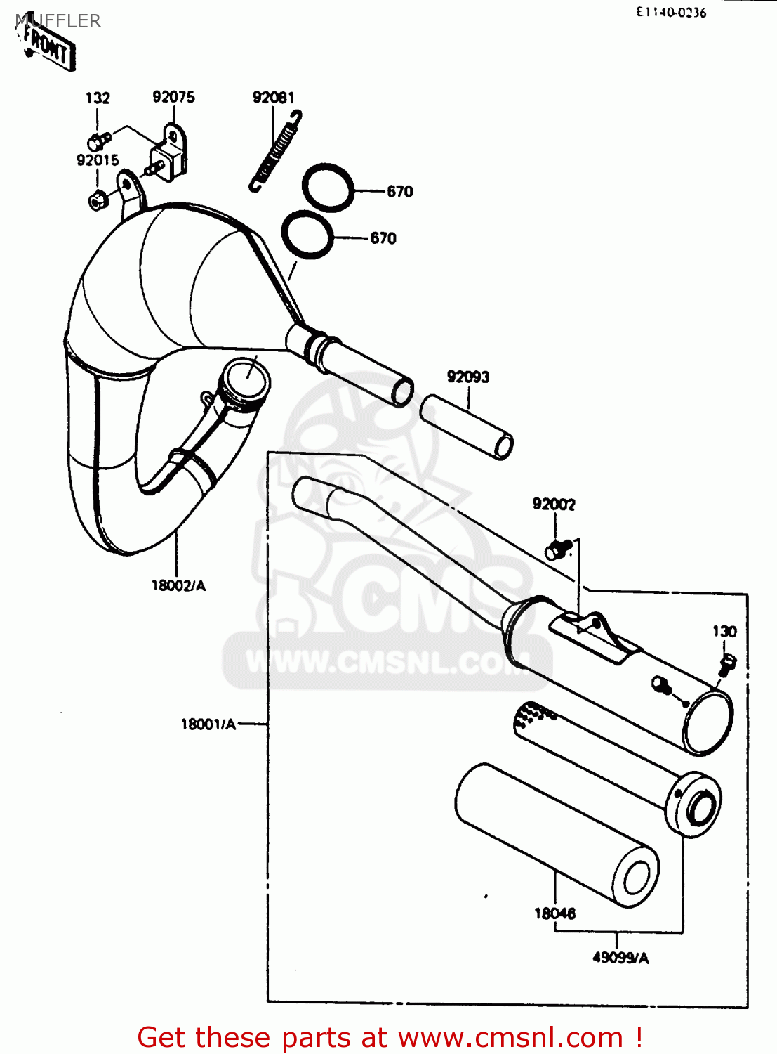 MUFFLER KX80-J2 1987 UNITED KINGDOM