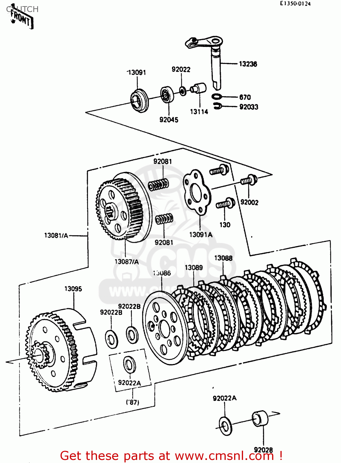 CLUTCH KX80-J2 1987 UNITED KINGDOM