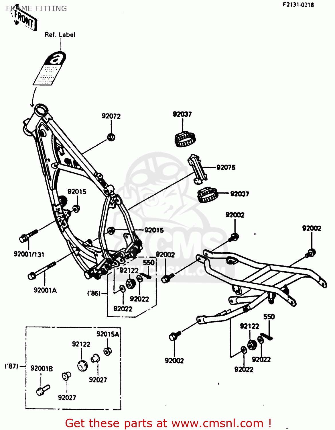 FRAME FITTING KX80-J2 1987 UNITED KINGDOM