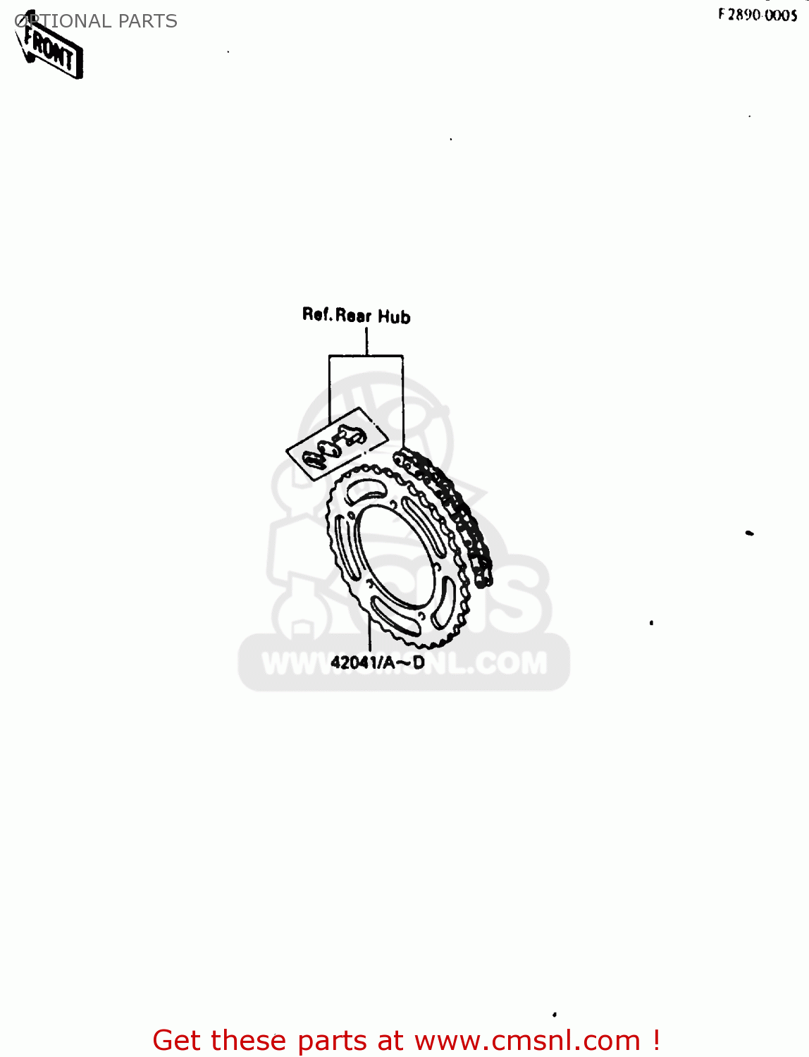 OPTIONAL PARTS KX80-J2 1987 UNITED KINGDOM