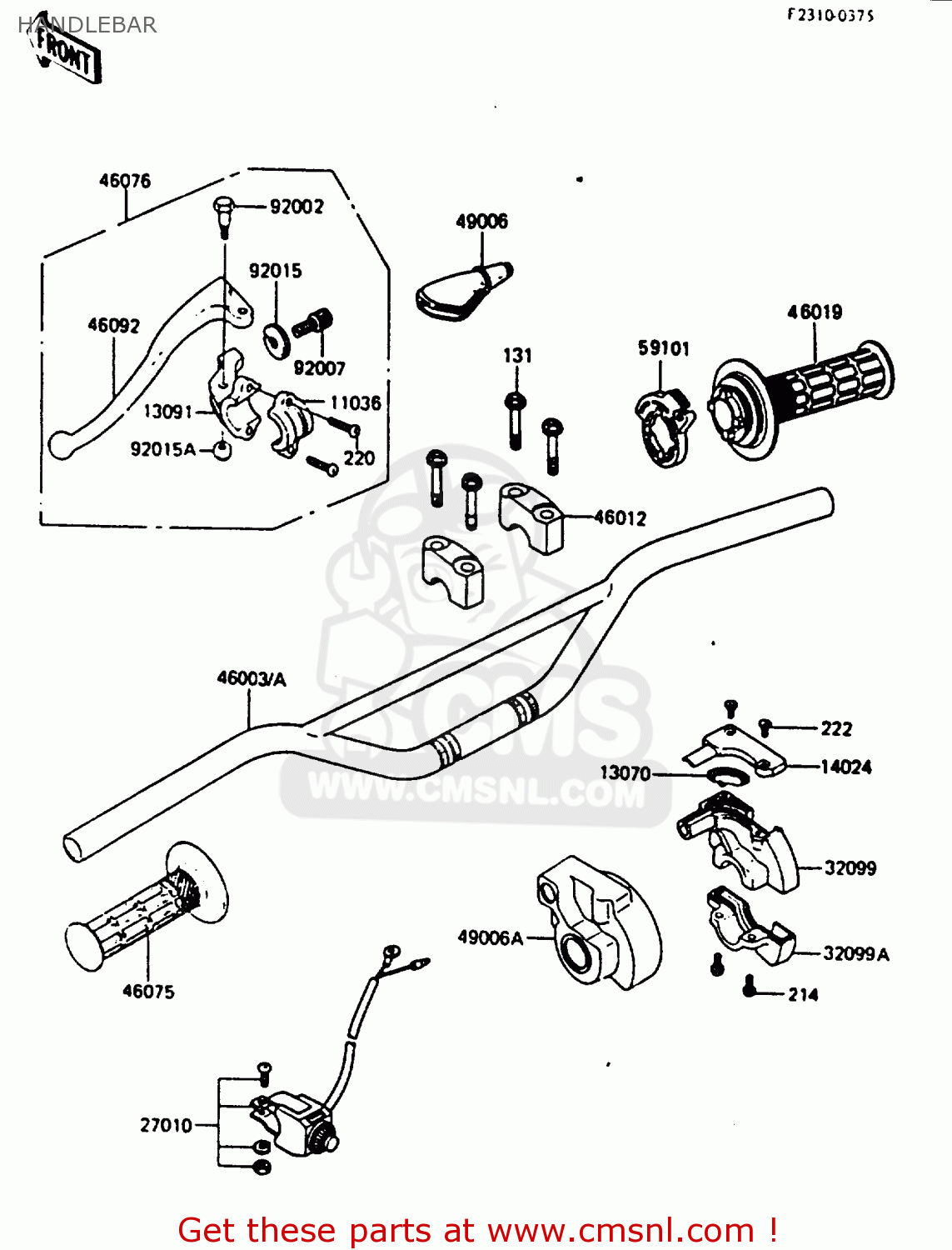 HANDLEBAR KX80-J2 1987 UNITED KINGDOM