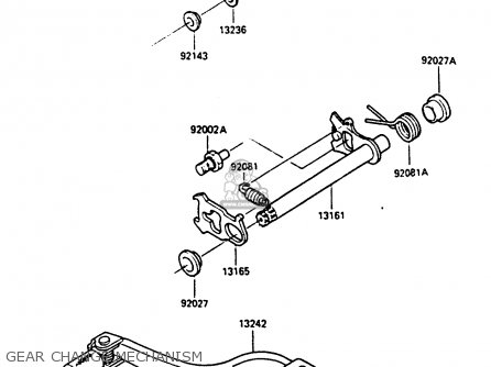 GEAR CHANGE MECHANISM - KX80-J2 1987 UNITED KINGDOM