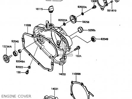 ENGINE COVER - KX80-J2 1987 UNITED KINGDOM