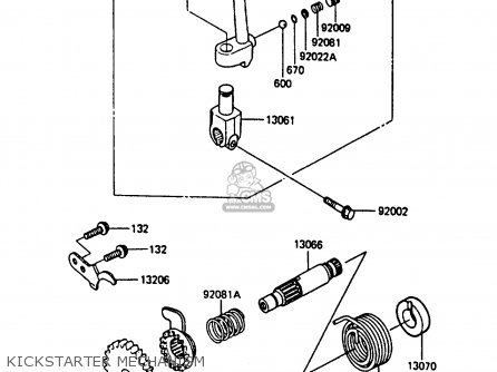 KICKSTARTER MECHANISM - KX80-J2 1987 UNITED KINGDOM