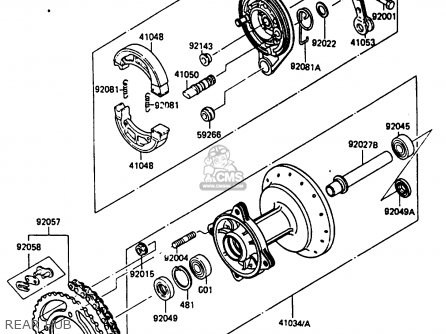 REAR HUB - KX80-J2 1987 UNITED KINGDOM