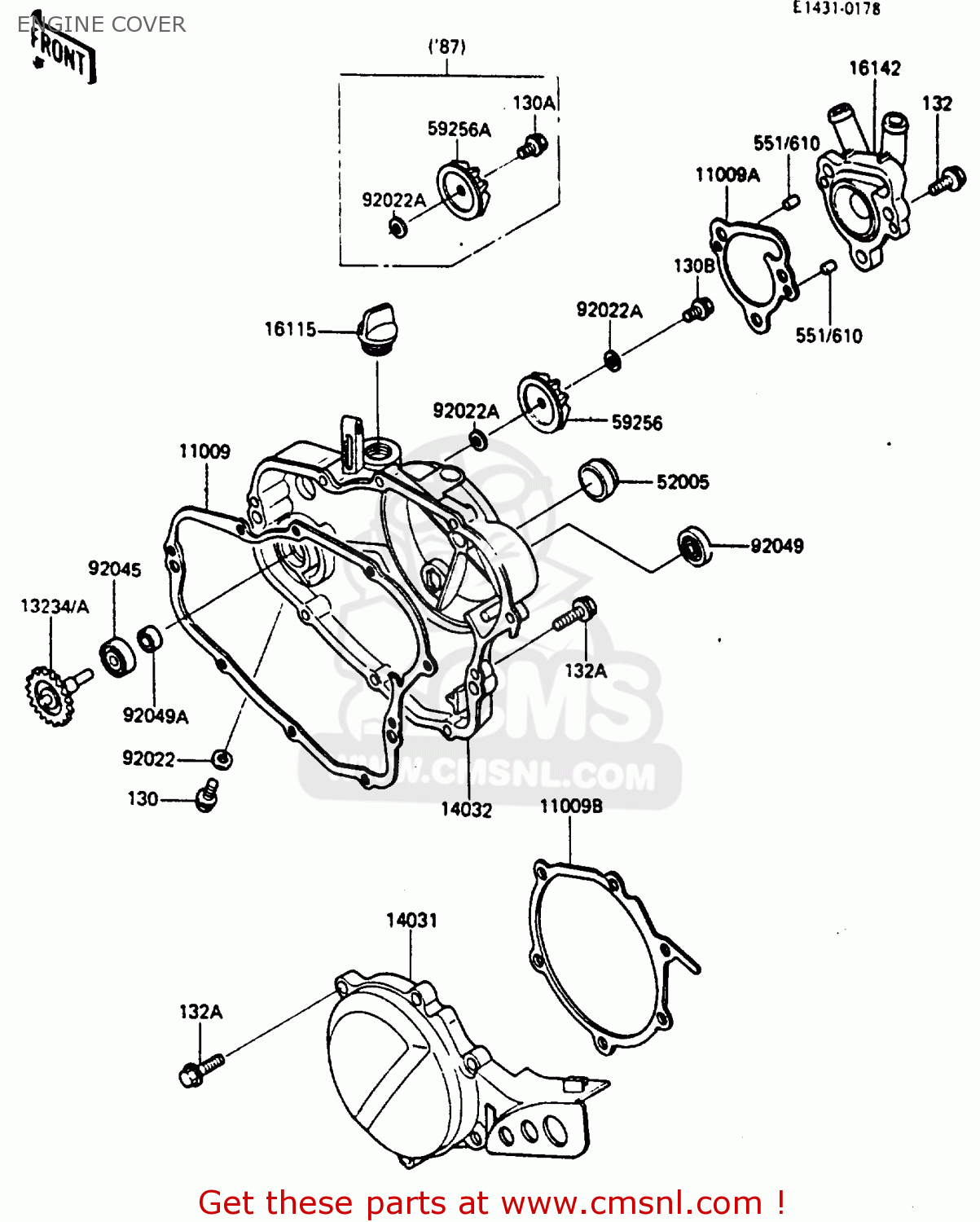 ENGINE COVER KX80-K1 1986