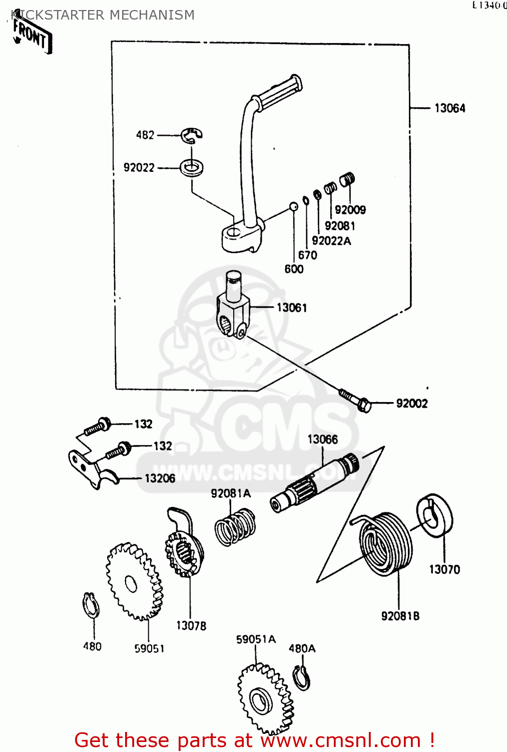 KICKSTARTER MECHANISM KX80-K1 1986