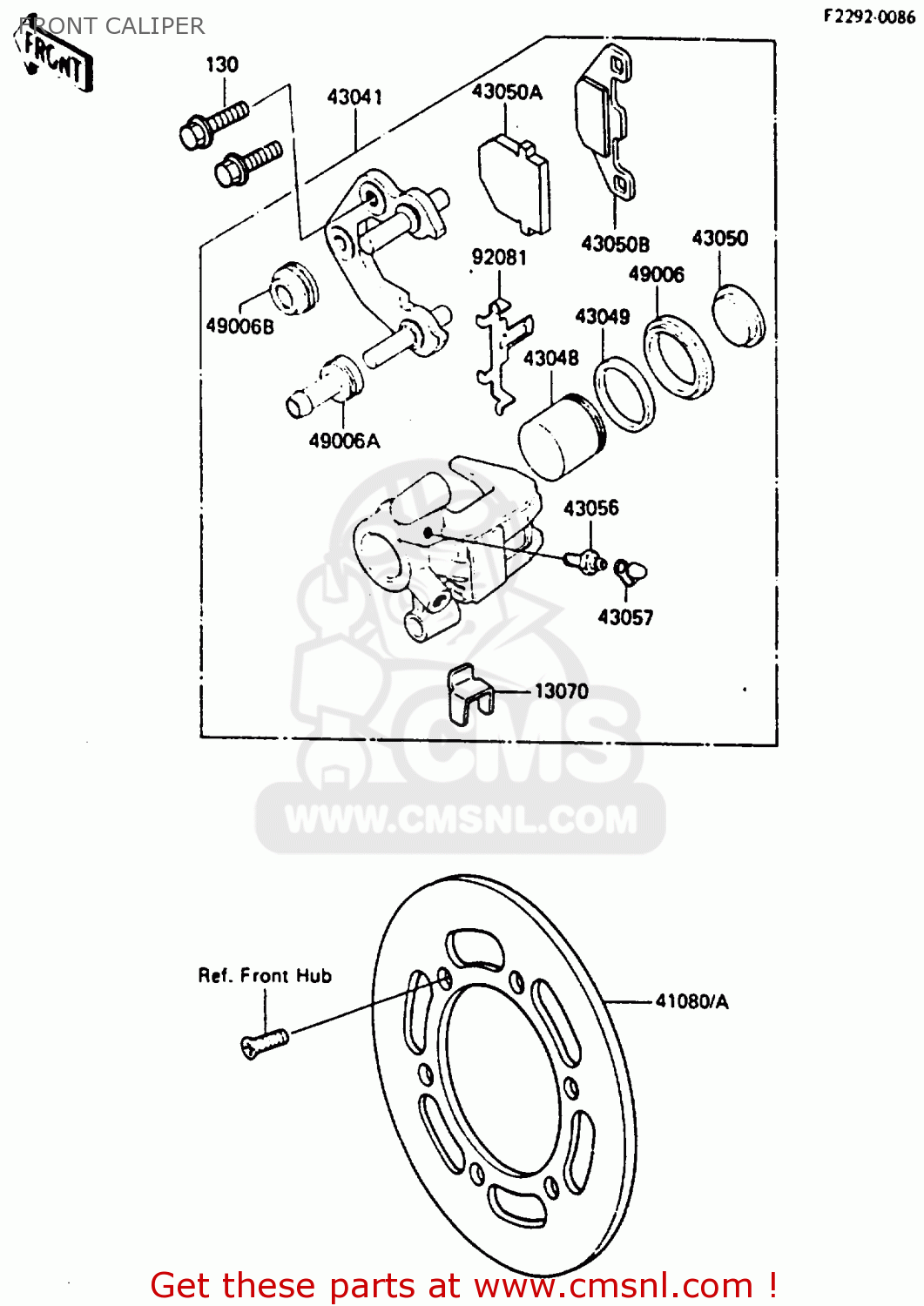FRONT CALIPER KX80-K1 1986