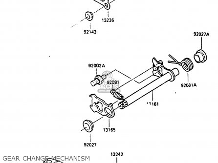 GEAR CHANGE MECHANISM - KX80-K1 1986