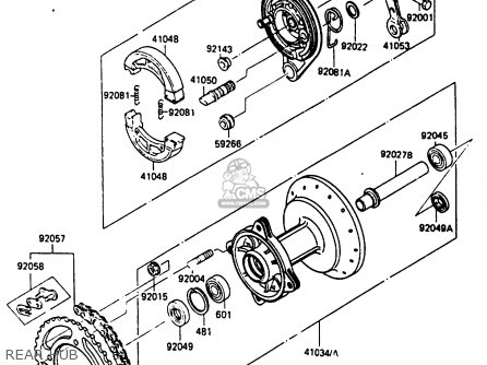 REAR HUB - KX80-K1 1986