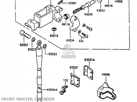 FRONT MASTER CYLINDER - KX80-K1 1986