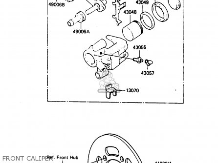 FRONT CALIPER - KX80-K1 1986