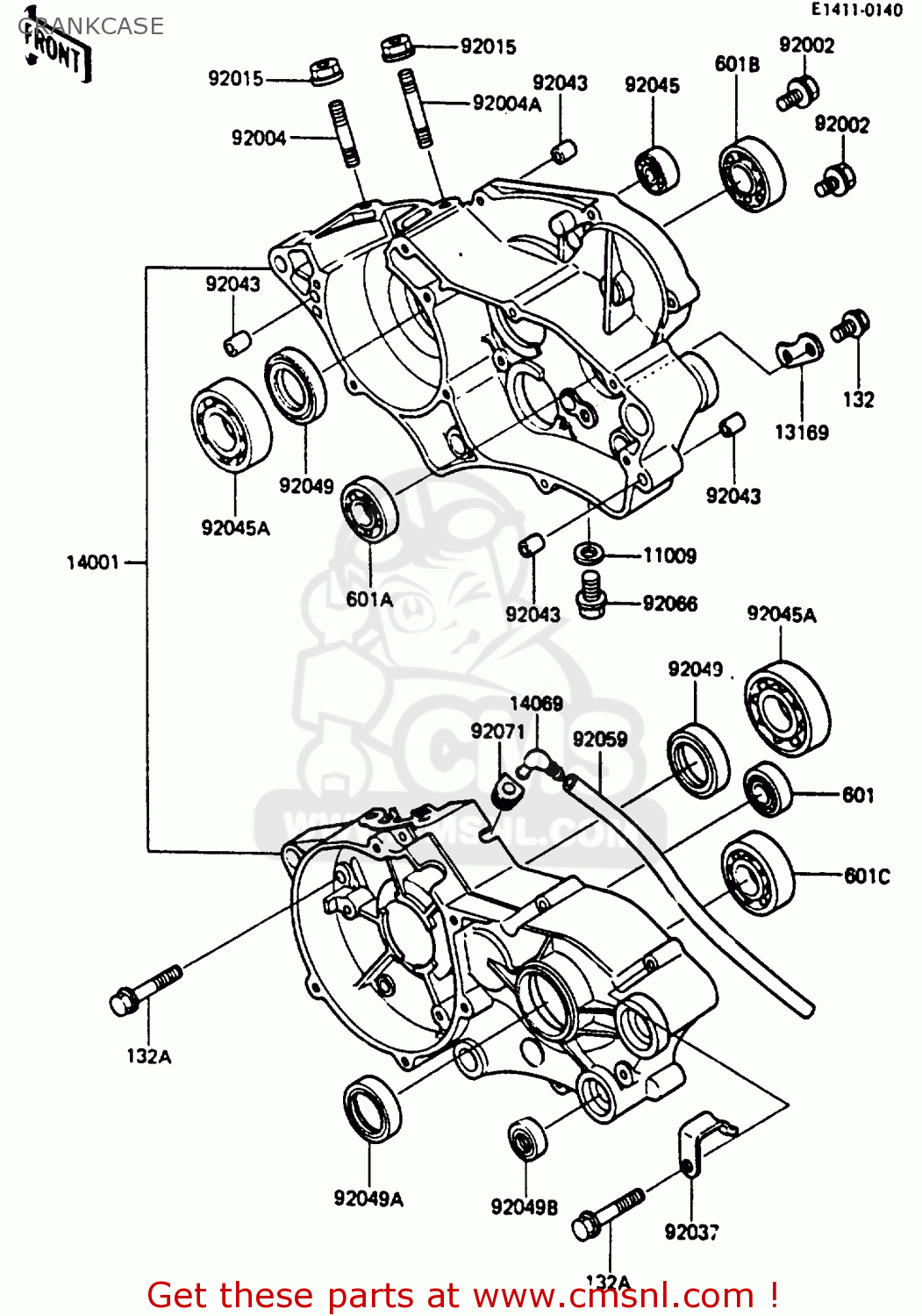 CRANKCASE KX80-K2 1987 WEST GERMANY