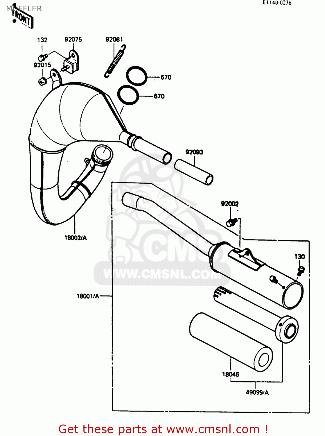 MUFFLER KX80-K2 1987 WEST GERMANY
