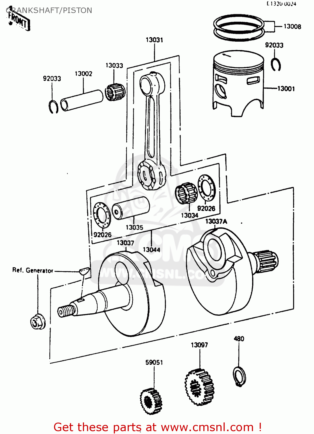 CRANKSHAFT/PISTON KX80-K2 1987 WEST GERMANY