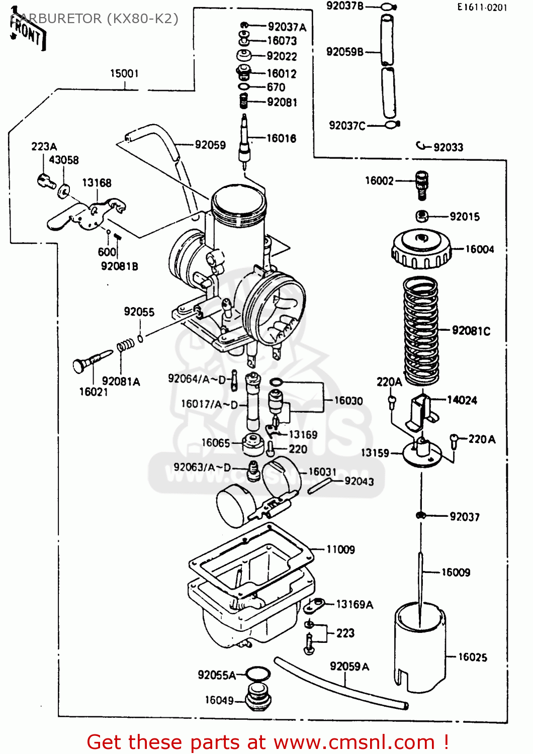CARBURETOR (KX80-K2) KX80-K2 1987 WEST GERMANY